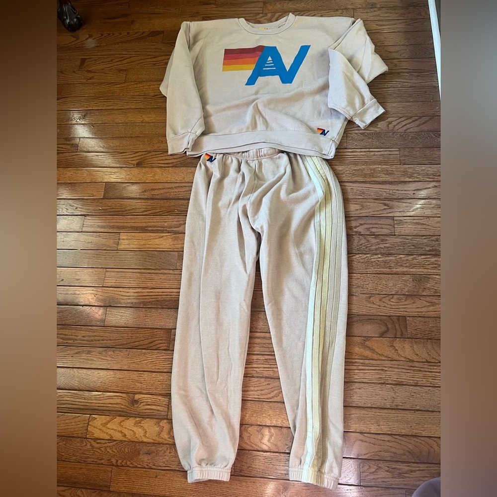 AVIATOR NATION sand set.  Striped pant size M